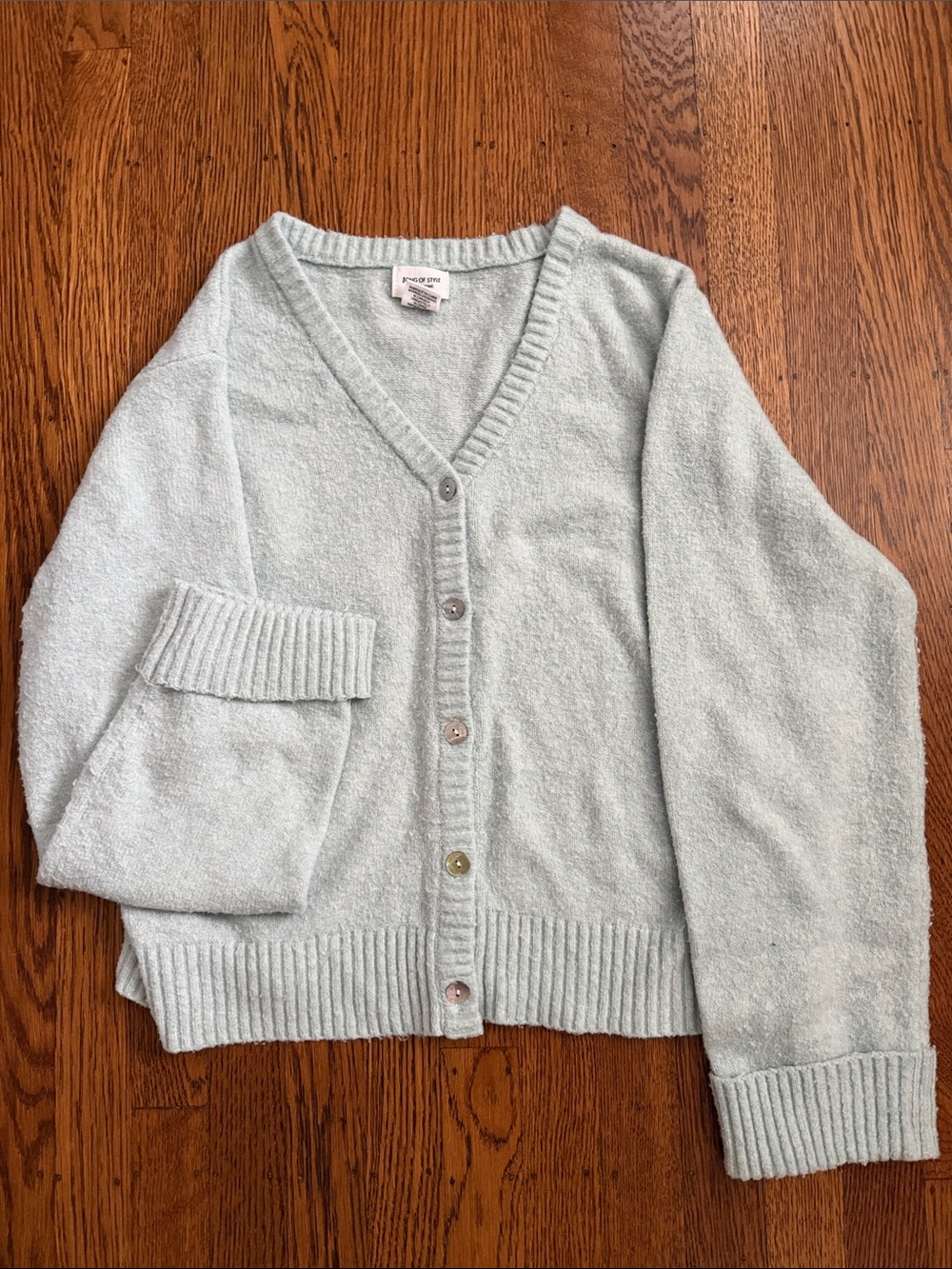 Song of Style Pastel Aqua V-Neck Button Cardigan